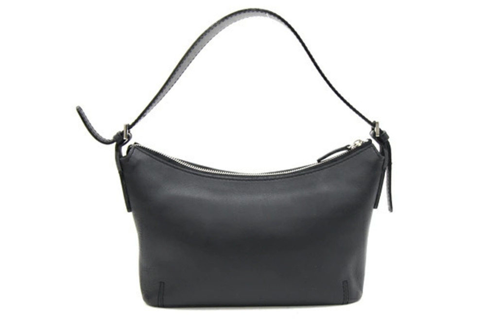 Burberry Check Black Leather Shoulder Hobo Bag Black